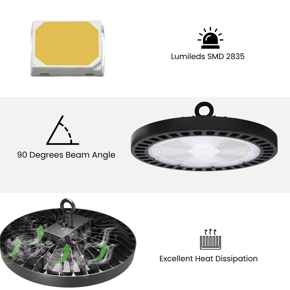 Premium LED UFO High Bay Light – 150W/200W/240W Selectable - Warehouse LEDs